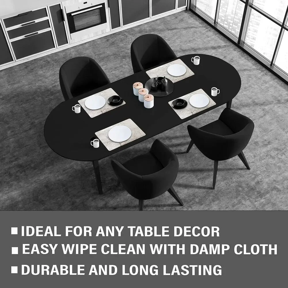 Set of 2 Foiled Granite Thick Cork Heat Resistant Dining Table Placemats 12